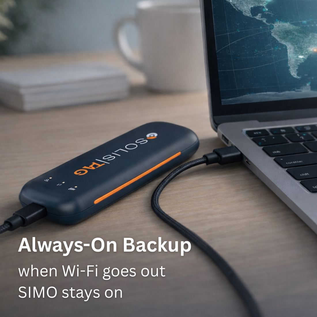 Solis Tag, USB Powered Pocket WiFi Adapter with Lifetime Data (1GB Monthly Forever)