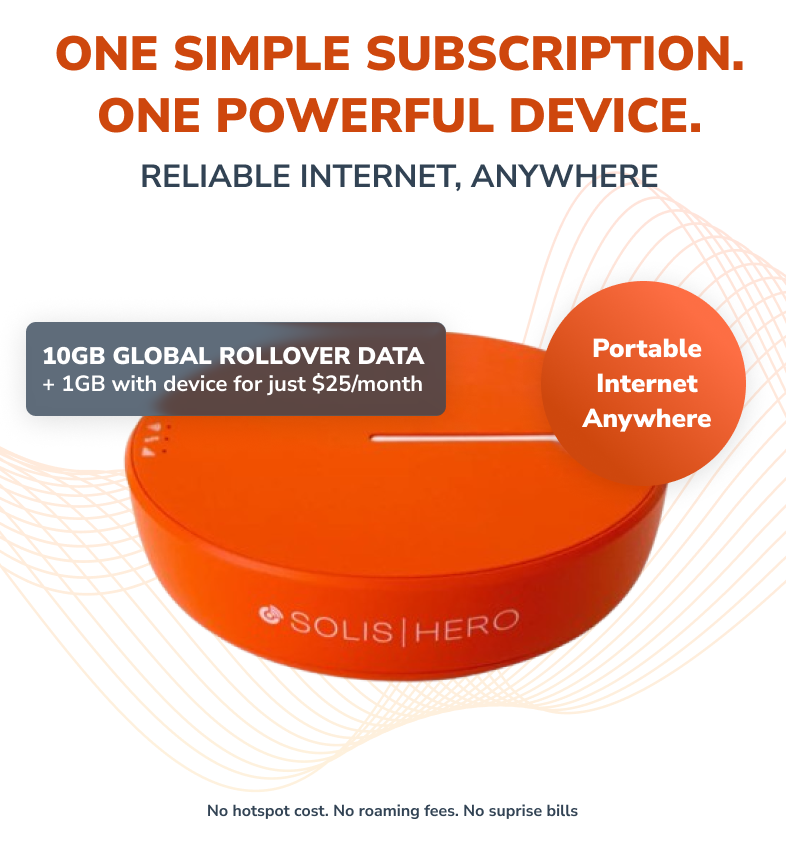 Hotspot on us! with 12-Month subscription of 10 GB monthly global Rollover data plan