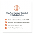 USA Plus Premium Unlimited Data Subscription